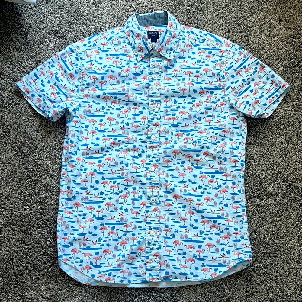 J. Crew Men’s Flamingo Summer Button Down - Small